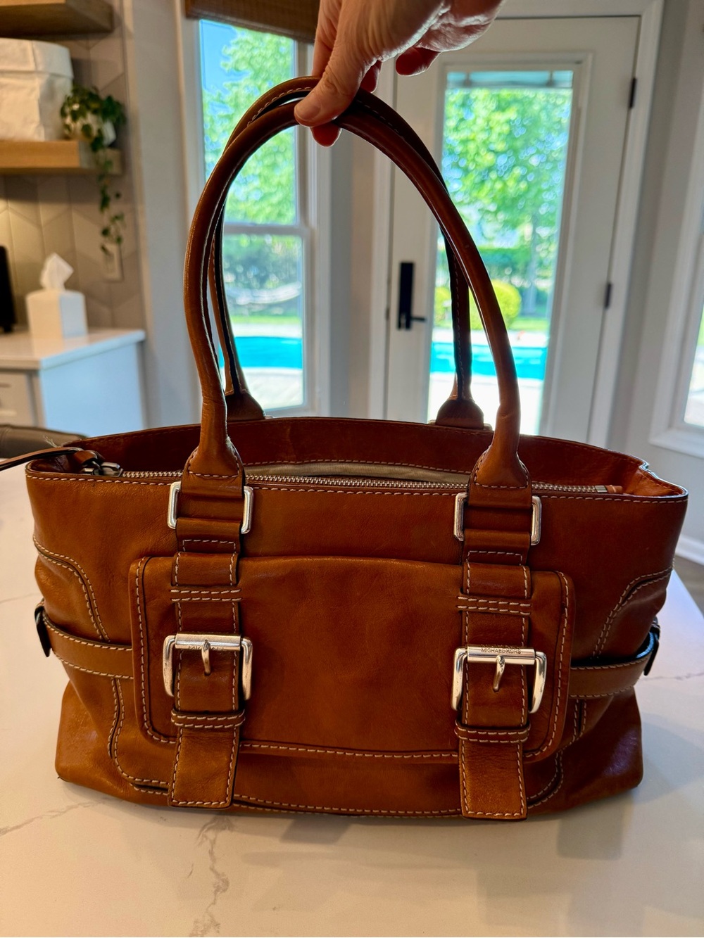 Michael Kors Brookville Leather Satchel Handbag